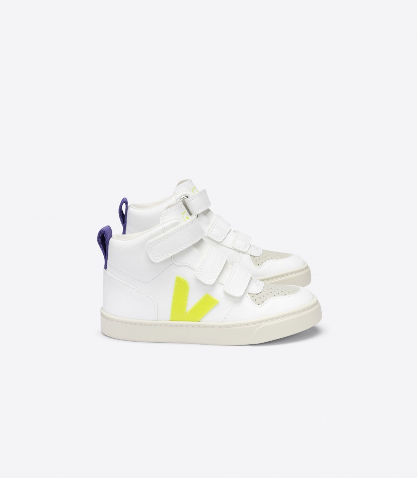 Veja V-10 Mid Cwl White Jaune-Fluo Purple