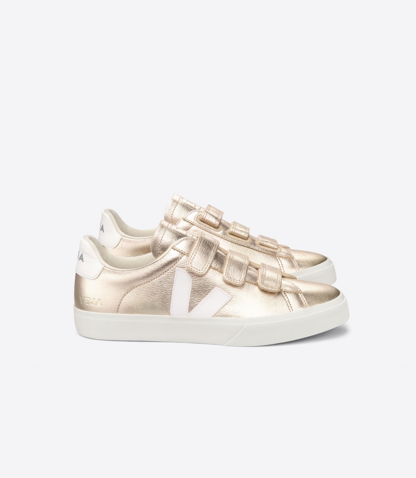 Veja Recife Chromefree Leather Platine White