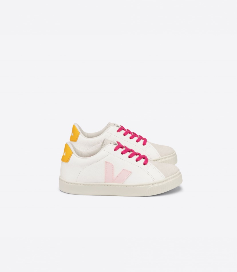 Veja Esplar Laces Chromefree Leather White Petale Ouro