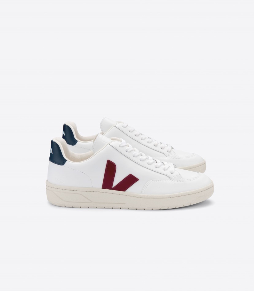 Veja V-12 Leather White Marsala Nautico