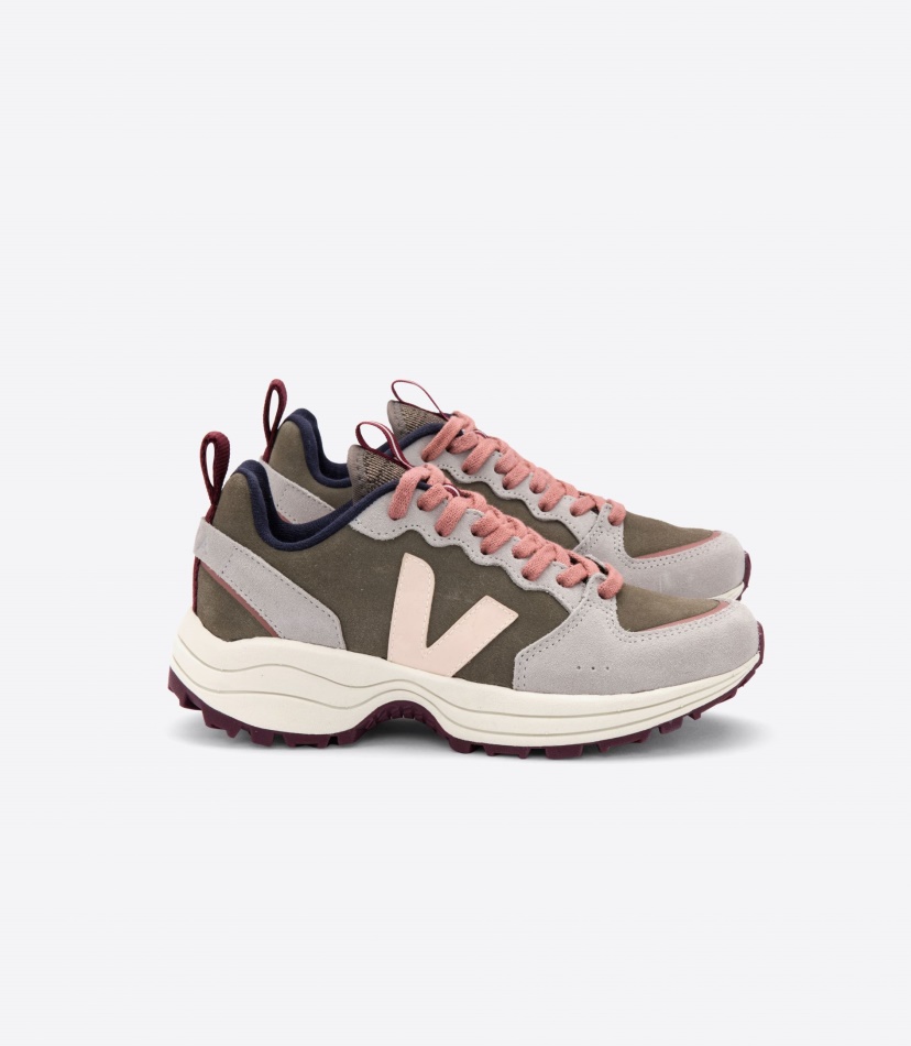 Veja Venturi Suede Kaki Sable Oxford-Grey