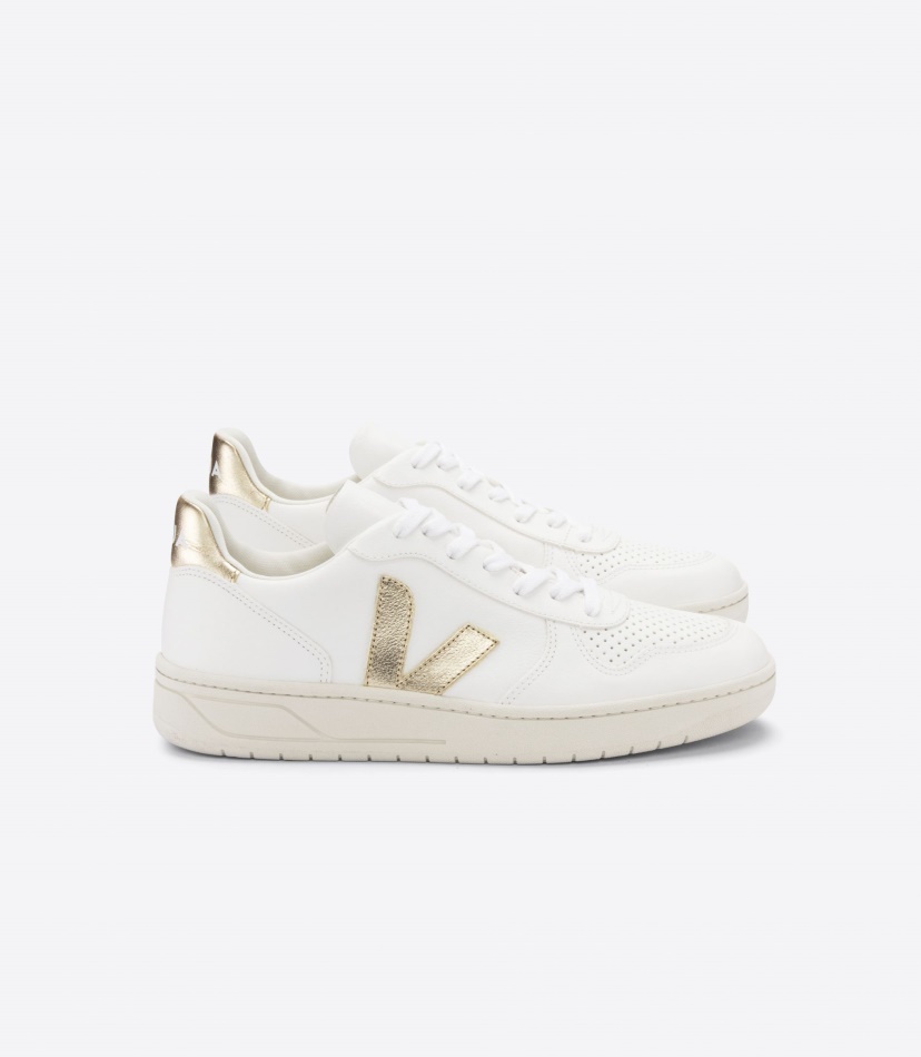 Veja V-10 Chromefree Leather White Platine
