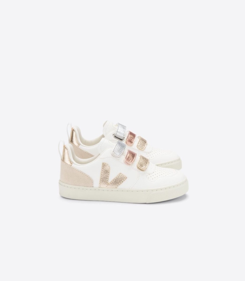 Veja V-10 Chromefree Leather Multico White Shiny