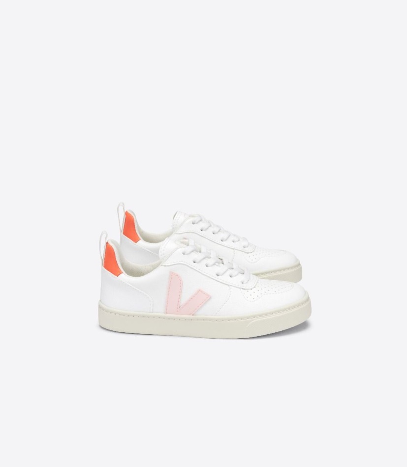 Veja V-10 Laces Cwl White Petale Orange Fluo